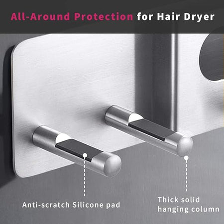 Soporte de secador de pelo compatible con el secador de pelo Dyson Supersonic Compatible con el organizador de peinado Dyson Airwrap Almacenamiento 2en1 Soporte de pared, difusor de rizador apto para baño, dormitorio, salón 2 boquillas